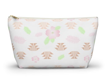 Dogwoodträdblomma Accessoar Necessär Kosmetikpärlkorg Flätningspenna Konstnärsmaterial Blixtlåspåse Resefodral med T-botten