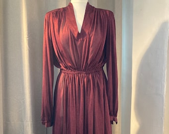 1970s original Radley red draped dress