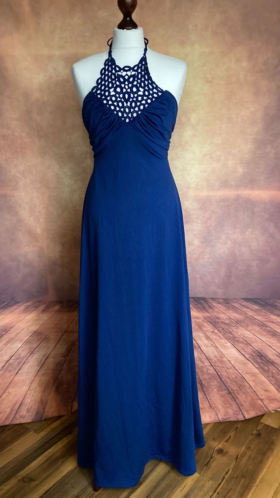 Royal Blue 70s Maxi Dress - Etsy