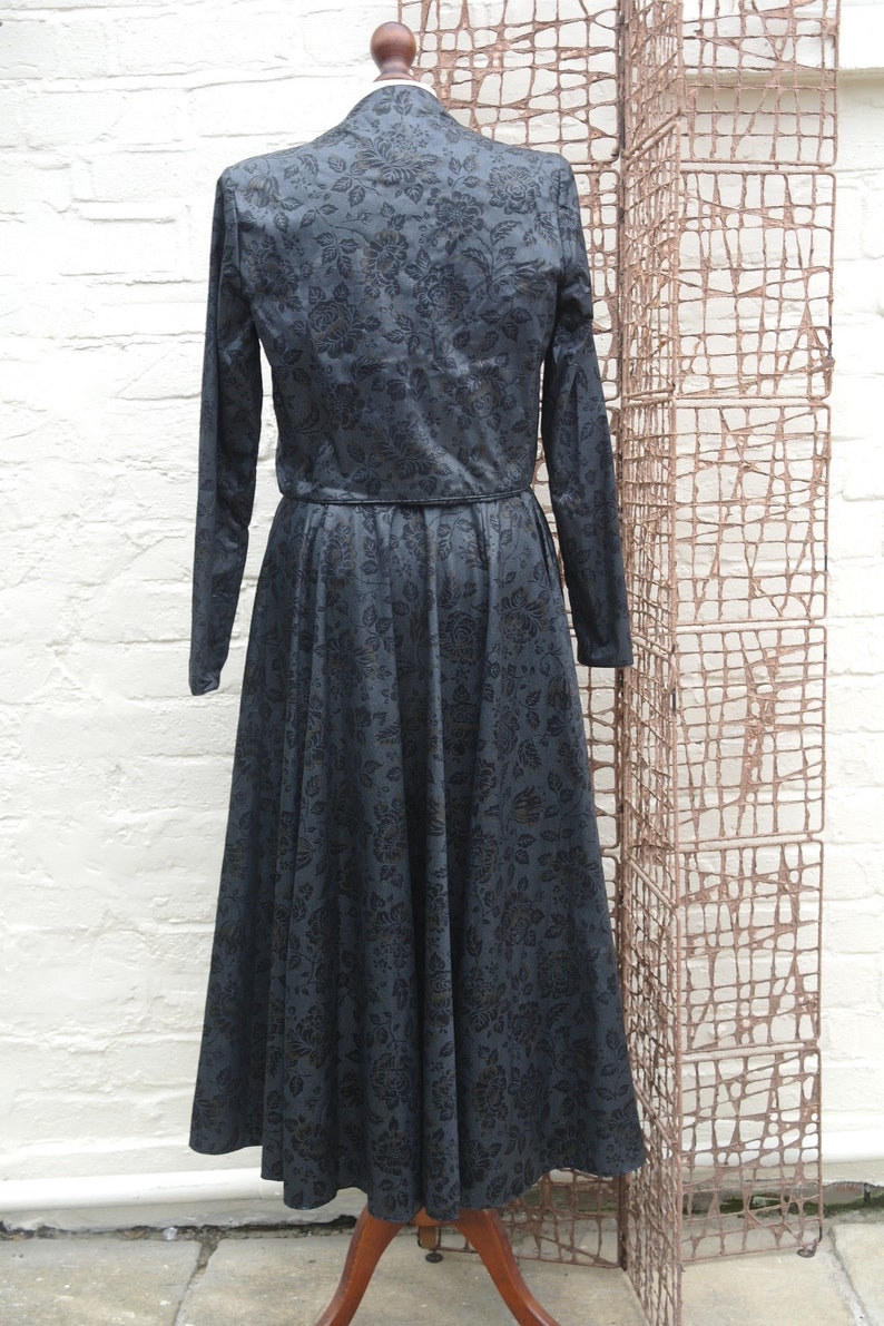 Laura Ashley Black Evening Dress Laura Ashley Jacket 1980 Dress Black Damask Dress Laura Ashley Evening Dress Laura Ashley Dress