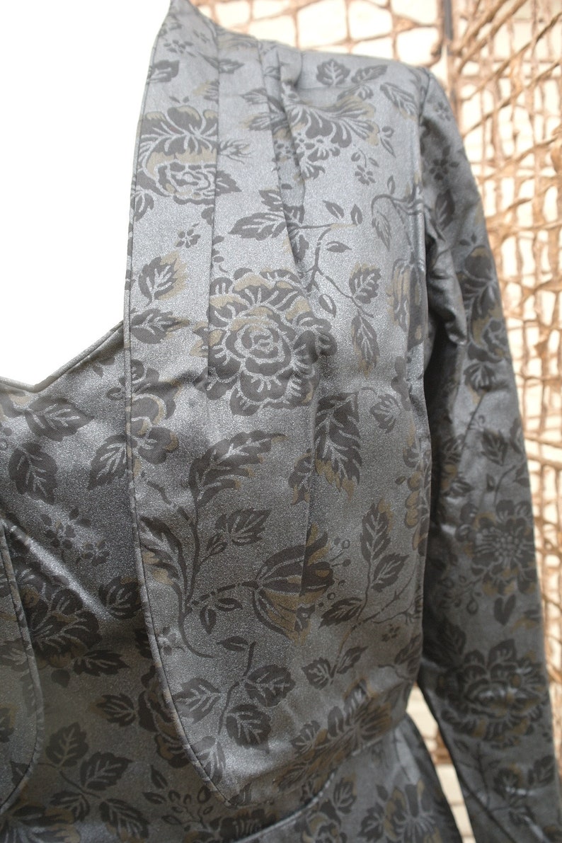 Laura Ashley Black Evening Dress Laura Ashley Jacket 1980 Dress Black Damask Dress Laura Ashley Evening Dress Laura Ashley Dress