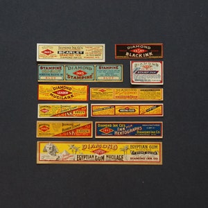 11 Vintage Dimond Ink Labels