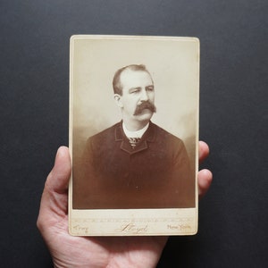 Vintage Fotografie Kabinett Karte Schnurrbart Männer