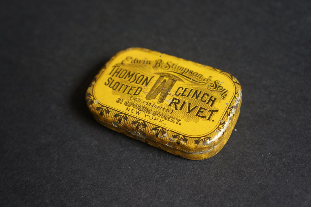 Edwin Clinch Vintage Tin Box Edwin B. Stimpson & Son Thomson Slotted Clinch Rivet - Etsy
