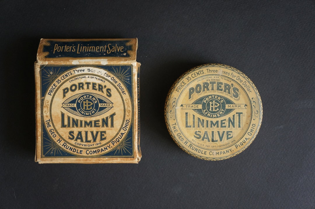 Vintage Porter's Liniment Salve Tin Box With Original Card Box - Etsy