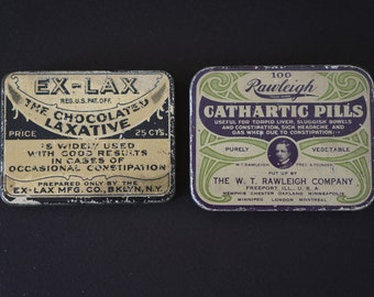 2 Tin Vintage Medicine Boxes