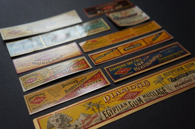 11 Vintage Dimond Ink Labels - Etsy
