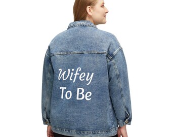 Wifey To Be Giacca Jean, Giacca Jean Denim da donna, Giacca da sposa, Addio al nubilato, Sposa, Fidanzamento, Regalo di fidanzamento, Regalo per la sposa