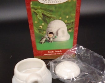 Frosty Friends 2000 Miniature Pewter Collectors Premiere Hallmark Ornaments Eskimo Seal Igloo  Original Box Special Edition Ed Seale