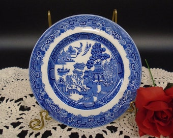 Johnson Brothers Willow Blue Bread Butter Plate England 1883 Backstamp Earthenware Made in England Desert Plate