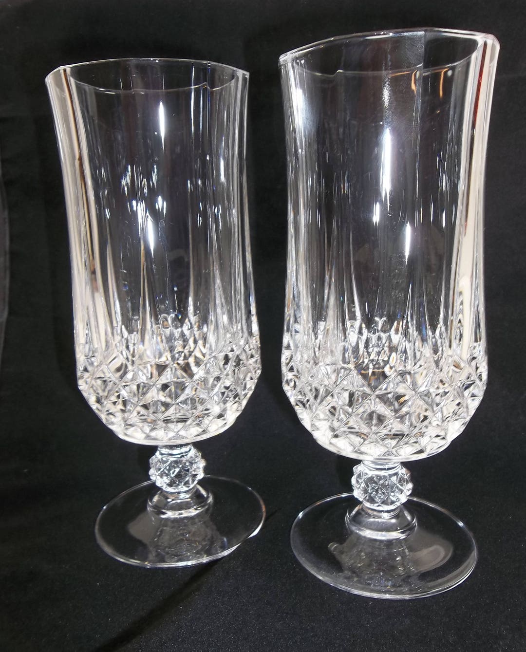 Longchamps Ice Tea Glasses Cristal D'arques Footed Water Goblets 24
