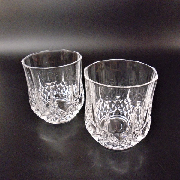 Cristal d'Arques Longchamp (2) Double Old Fashion Rocks Cocktail Glasses 10 oz 32 cl 24% Lead Crystal France JG Durand