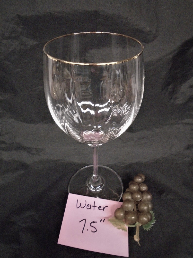 Mikasa Crystal Wine Glass Stephanie Gold Trim Optic Ribbed Etsy