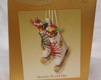 Hallmark Keepsake Skating To and Fro 2003 Mice Ice Skates Club Exclusive Vintage Christmas Ornament