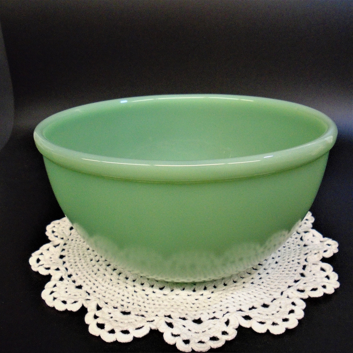 FIRE KING Jadeite Mixing Nesting Rolled Beaded Edge Bowl Green Etsy