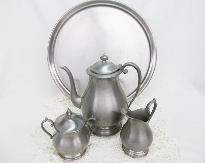 Kirk by Hanle Pewter Tea Service Set Colonial Style Tea Pot Etsy