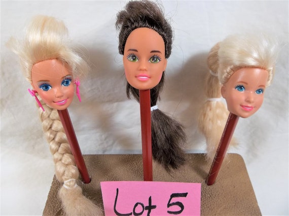 Mattel Barbie Friends Doll Heads OOAK Doll Blonde Hair Accessories Altered Art Vintage Upcycle Lot 1 Blondes