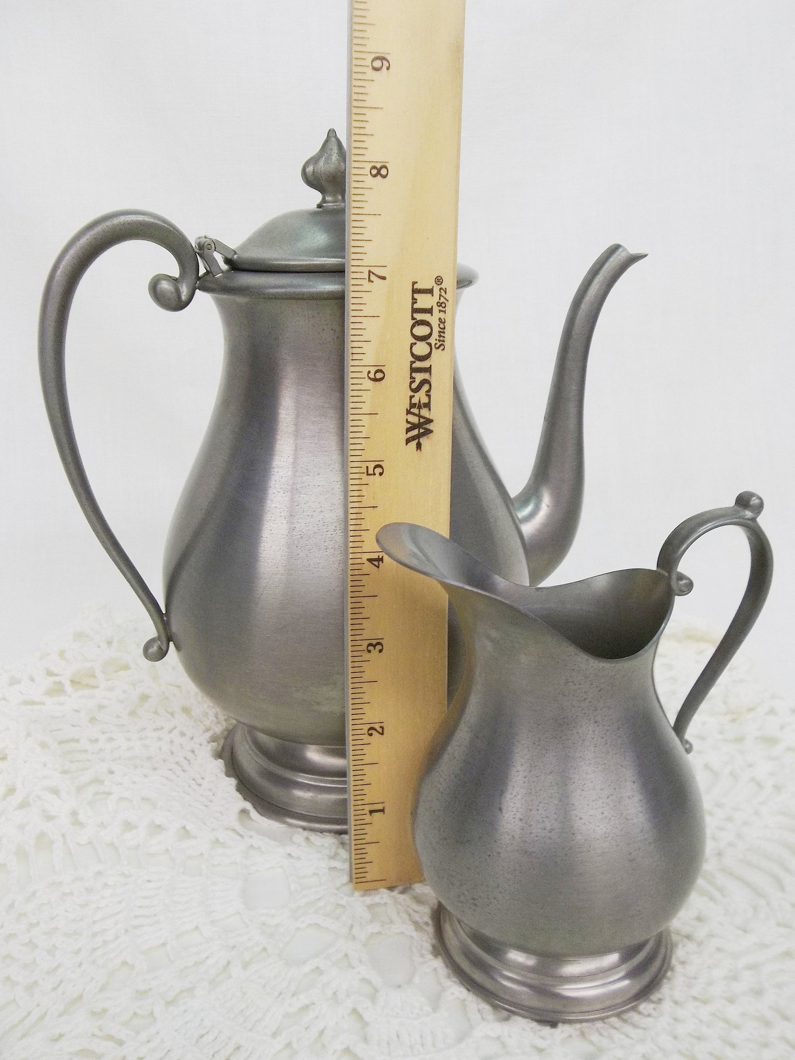Kirk by Hanle Pewter Tea Service Set Colonial Style Tea Pot Etsy