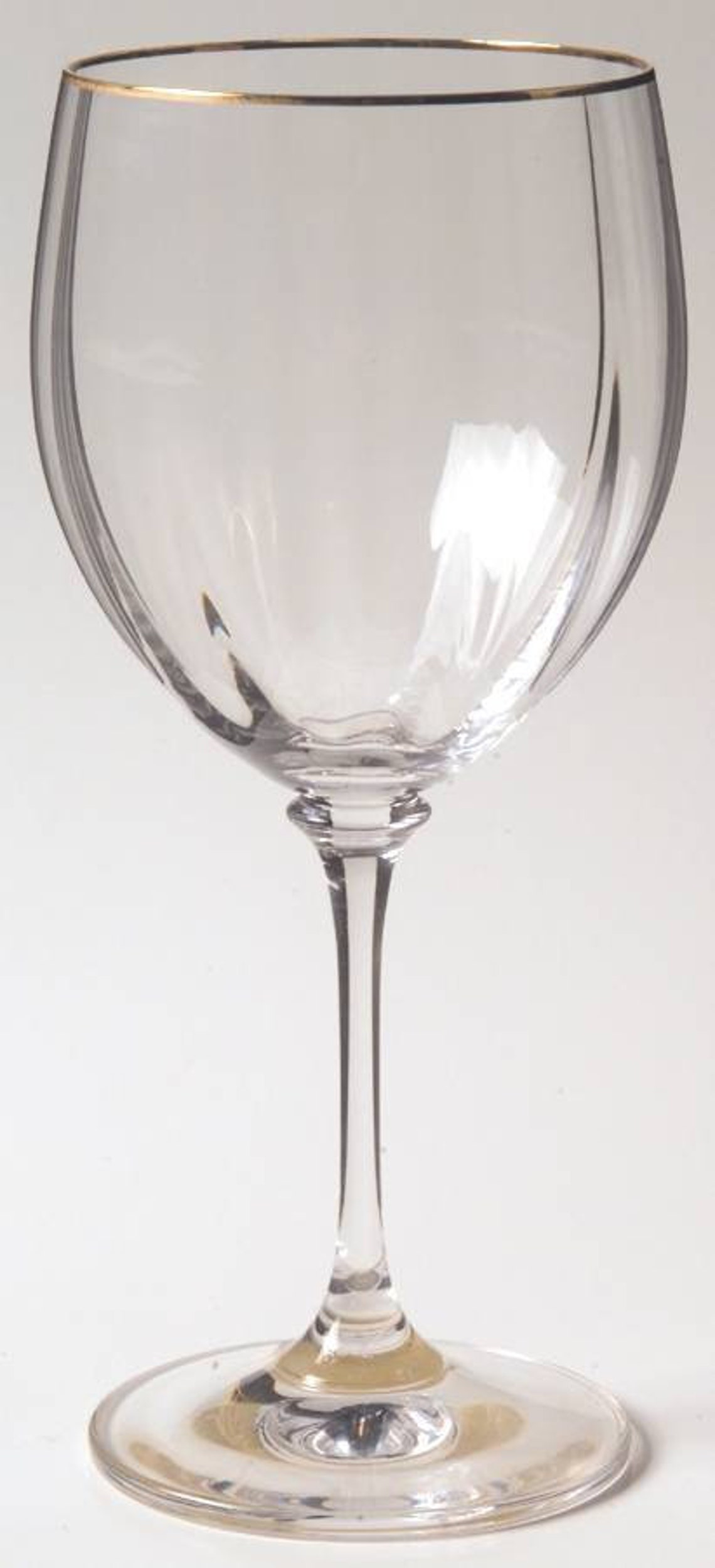Mikasa Crystal Wine Glass Stephanie Gold Trim Optic Ribbed Etsy