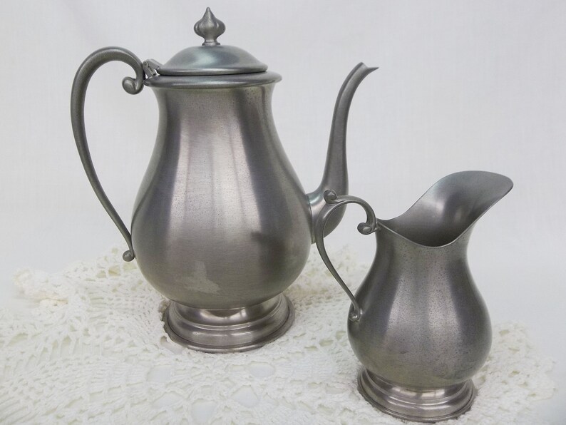 Kirk by Hanle Pewter Tea Service Set Colonial Style Tea Pot Etsy