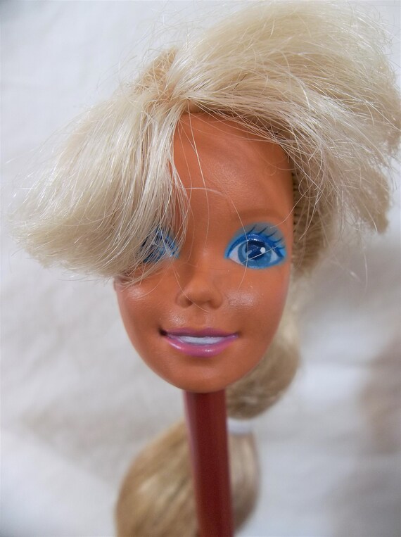 Mattel Barbie Friends Doll Heads OOAK Doll Blonde Hair Accessories Altered Art Vintage Upcycle Lot 1 Blondes