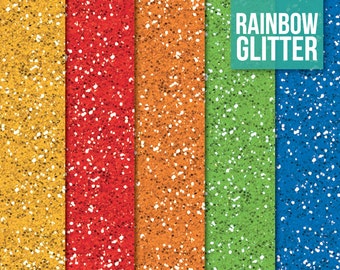 SALE * Rainbow Glitter Textures Digital Scrapbooking Printable for Crafting. Clipart. Instant Download.