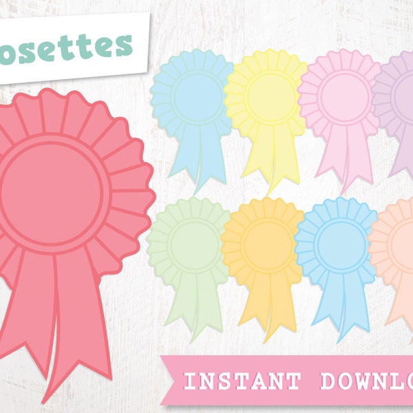 SALE * Rosettes Digital Clipart for Scrapbooking and Crafting. Instant Download.