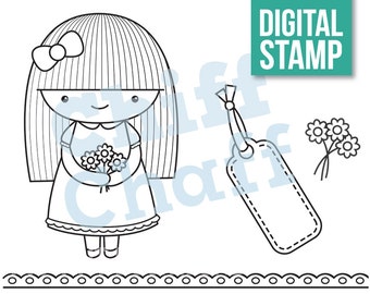 SALE * INSTANT DOWNLOAD Digi Digital Stamp Clipart - Rosie - for scrapbooking and crafting