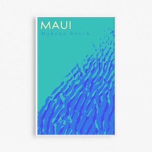 Maui Print, Hawaii Wall Art, Travel Poster, Maui Beach Art Print, Maui Wedding Gift, Maui Poster Print, Pastel Wall Decor, Honeymoon Gift
