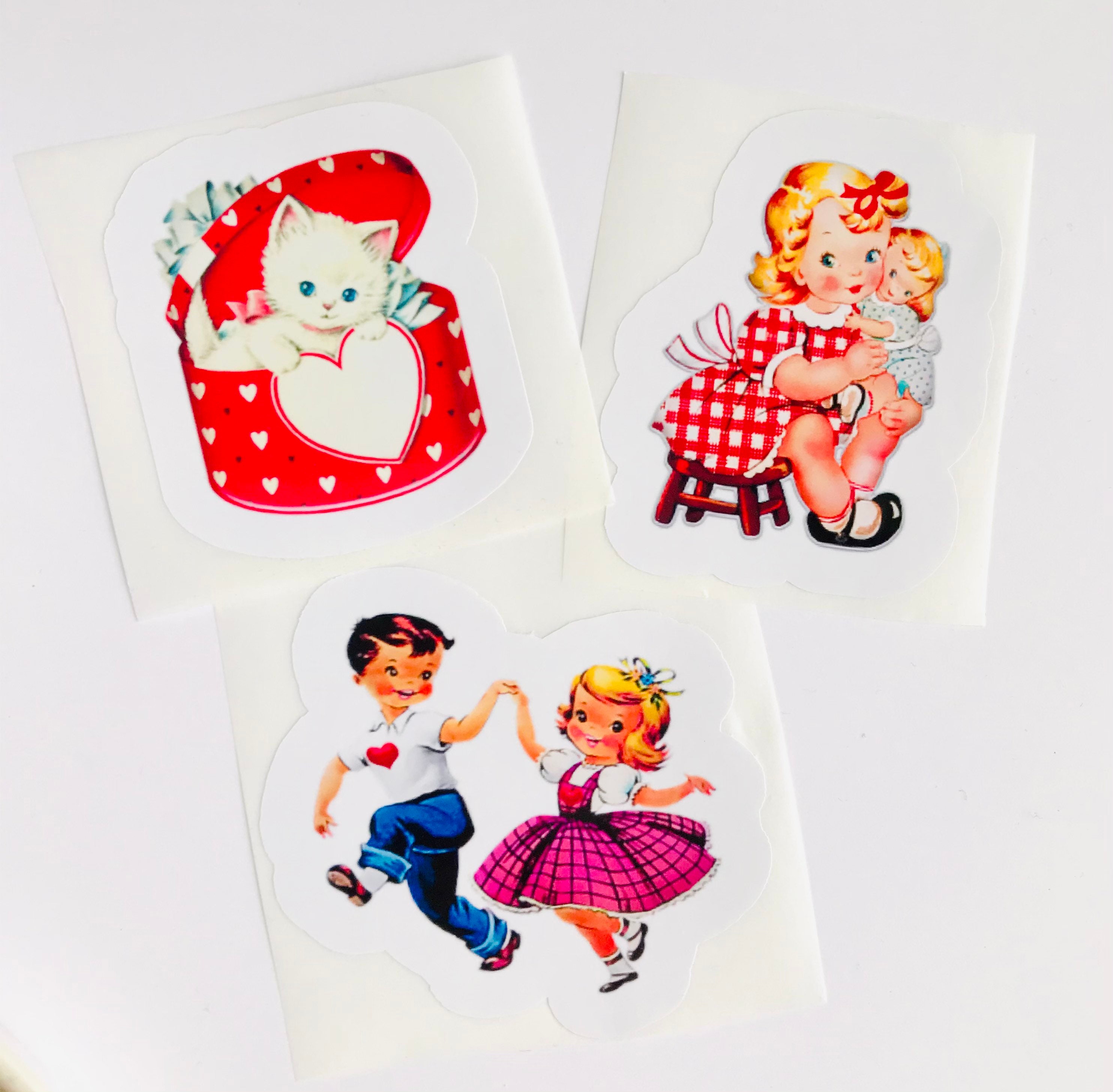 retro heart sticker set scrapbooking love letters etsy