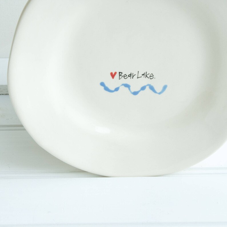 Love MichiganCity wave mugs and plates Pure Michigan inspired dishes Decorative kitchen dishes for fans of the Great Lakes State.