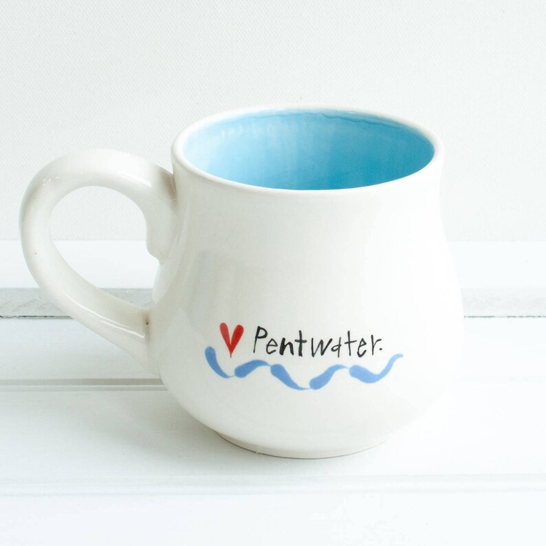 Love MichiganCity wave mugs and plates Pure Michigan inspired dishes Decorative kitchen dishes for fans of the Great Lakes State.
