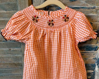 Girls Smocked Thanksgiving/Turkey/Fall Bishop Dress