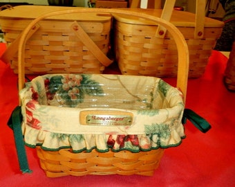 1998 Longaberger Dresden Tour II Basket w Liner - Collectible Baskets - Longaberger Collectibles - Home Decor - Christmas Gift