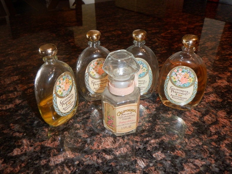5 1970's Avon California Perfume Co Anniversary Keepsake Perfume