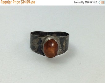 Orange Amber Ring Size 7.5 Designer Ring 925 Silver Plated Jewellery Statement Rings Boho