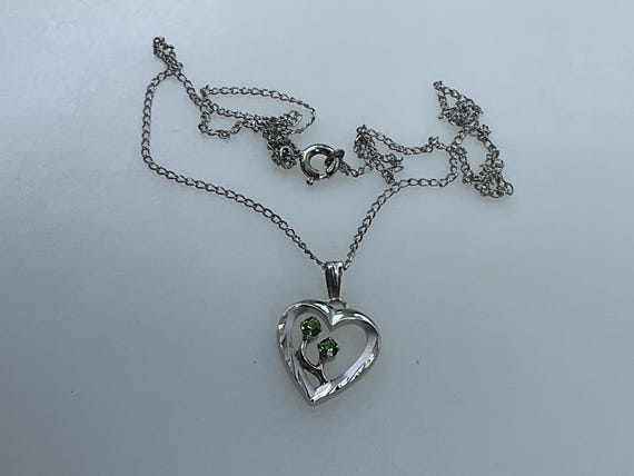 Vintage 16” Necklace Sterling Silver 925 Diamond Cut Heart