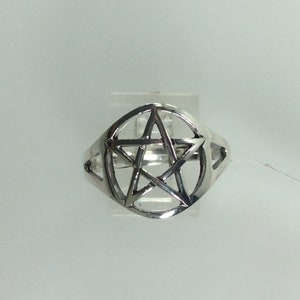 Vintage Ring Size 12 Sterling Silver 925 Pentagram Design New Old Stock
