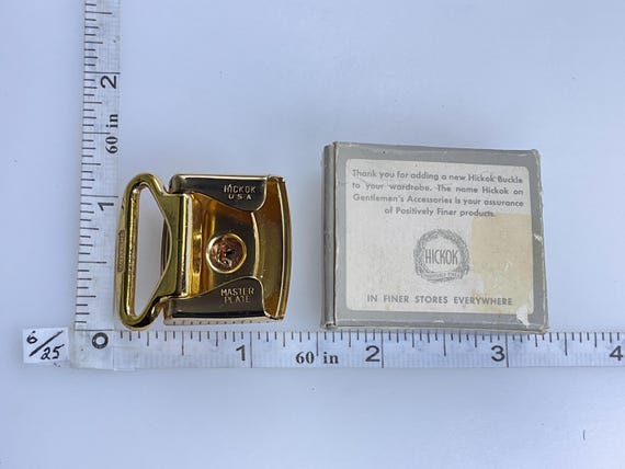 Vintage Hickok Belt Buckle Gold Toned With Initial H in Box 