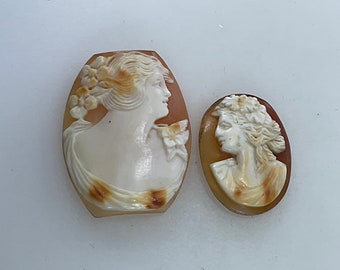 Vintage Lot Of 2 Cameo Breakouts Salmon Cream Supply Used