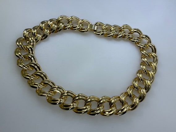 Vintage 18” Necklace Gold Toned Oval Links Used - image 1