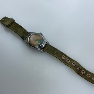 Vintage Walt Disney Watch Rectangle With Cinderella Not Working Needs Crystal And Band Used