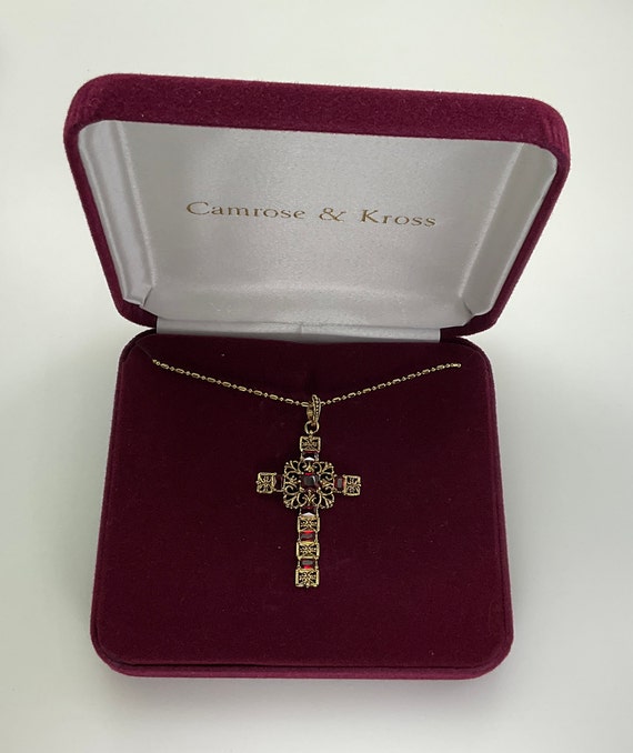 Vintage Camrose And Kross 19”22” Necklace Gold Toned… Gem