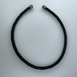 Vintage Carolyn Pollack Relios 15.5” Necklace Sterling Silver 925 Magnetic Findings With Black Braided Leather Missing One Magnet Used