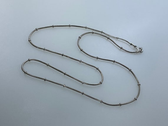 Vintage 18” Necklace Sterling Silver 925 Snake Ch… - image 1