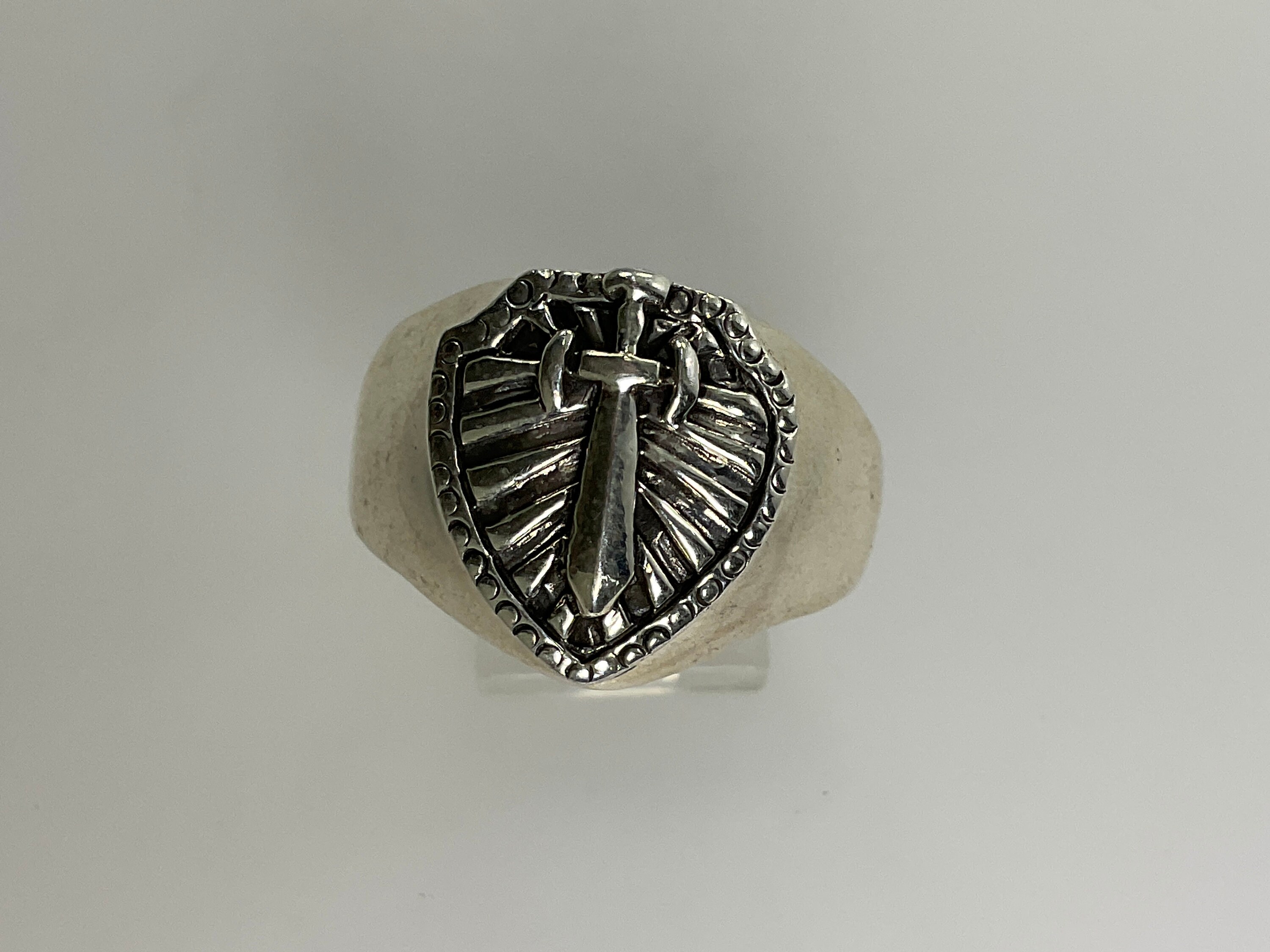 Sterling Silver .925 Sword Ring W/ Gemstones - Etsy