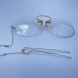 Pince Nez Glasses With Chain - Etsy display picture 2