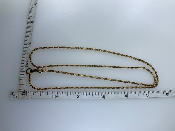 Vintage 23” Necklace Gold Toned Chain Used - image 2