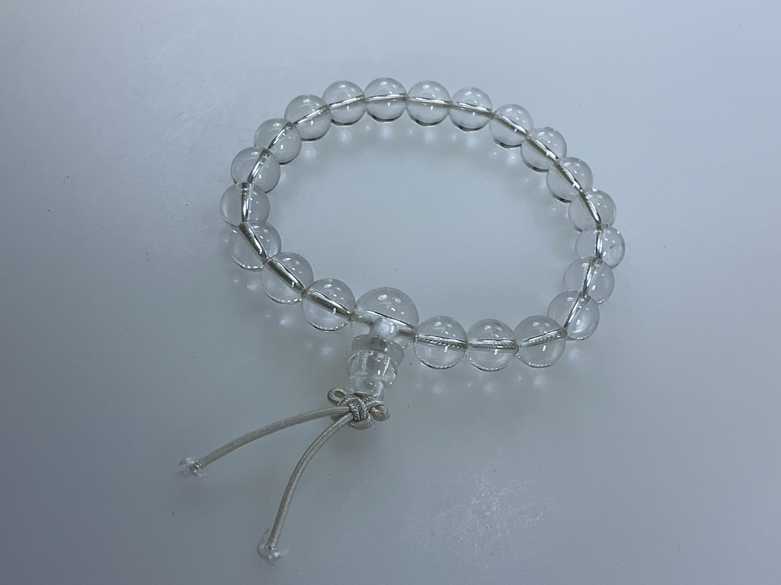 Vintage 6.5” Bracelet Stretchy With Clear Glass Beads Used