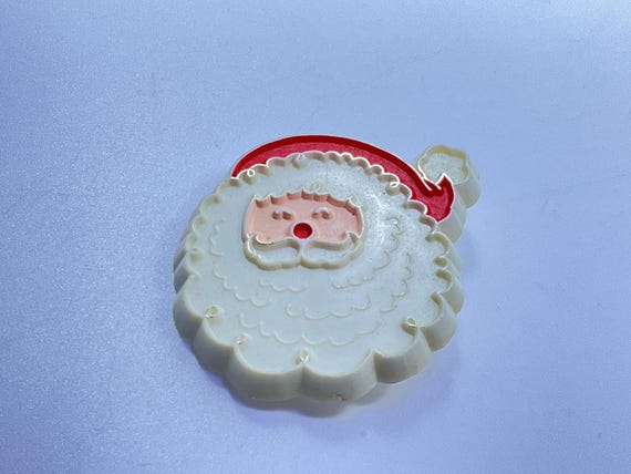 Vintage Hallmark Cards Inc Plastic Pin-Brooch Santa Used